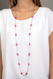 Glassy Glamorous - Pink Paparazzi Necklace